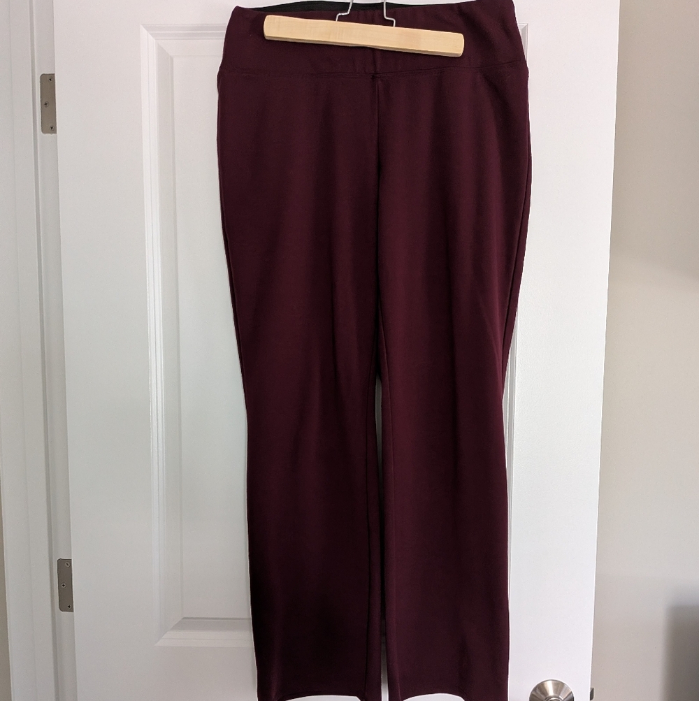 Women's Wide-Leg Ponte Pants in Burgundy